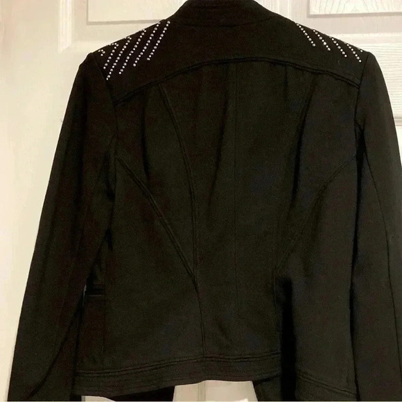White House Black Market Women’s Blazer Jacket w/ Sequins Black Sz. 2 - Picture 3 of 9